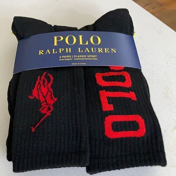 Polo Ralph Lauren Classic Sport Crew Socks 6pk - Picture 1 of 4